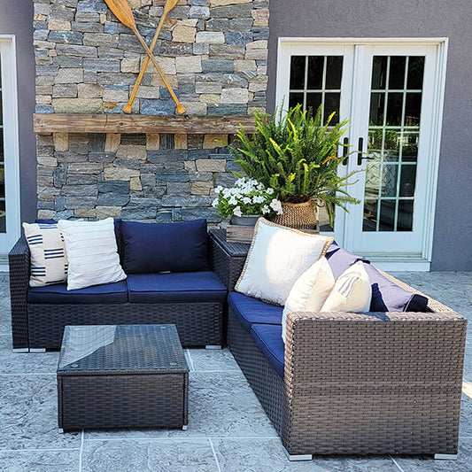 Outdoor Furniture Rattan Sectional Sofa Set with Storage Box