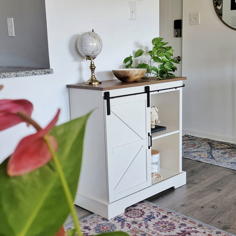 Farmhouse Sideboard with Sliding Barn Door