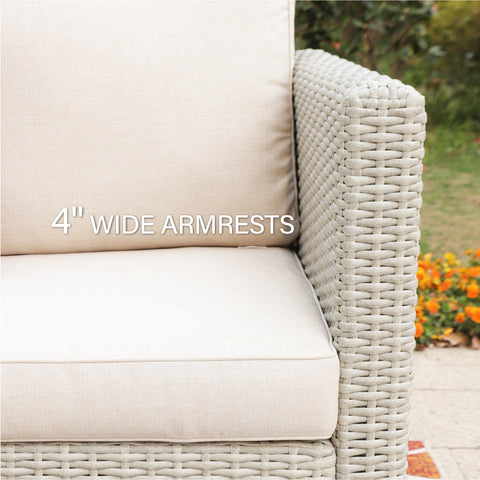 5-Piece Wooden Country Sofa with Ottoman