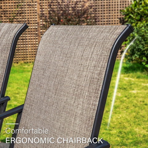 7/9-Piece Ergo Sling Chairs Patio Dining Set with Reinforced Expandable Table