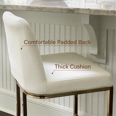 24" Modern PU Leather Bar Stools for Kitchen Island，Phi Villa