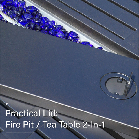 45" x 23", 50,000 BTU Rectangle Metal Gas Fire Pit Table