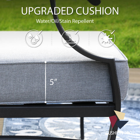 5-Seat Thick Cushion Conversation Sets with Swivel Chairs & Ottoman