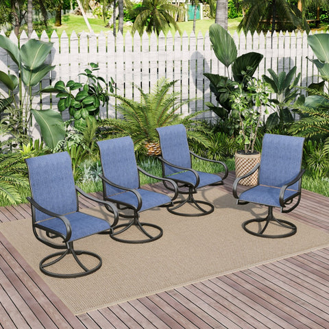 Patio Textilene Swivel Chair Outdoor Dining Set