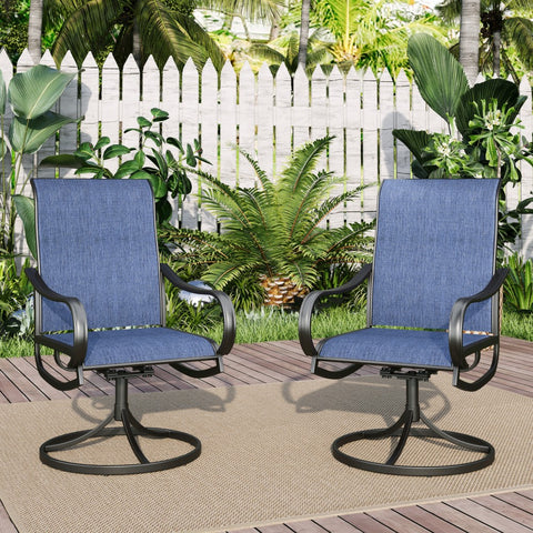 Patio Textilene Swivel Chair Outdoor Dining Set