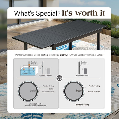 7/9-Piece Patio Textilene High Back Swivel Chairs and Adjustable Metal Table Dining Set