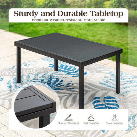 7/9-Piece Patio Textilene High Back Swivel Chairs and Adjustable Metal Table Dining Set