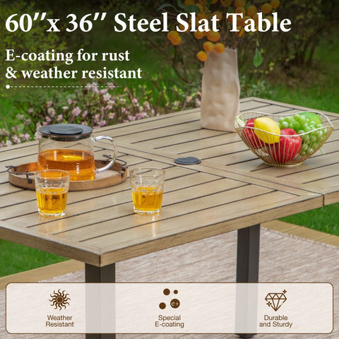 Wood-grain Patio Dining Table