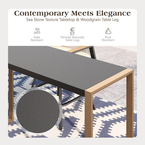 All-Weather Outdoor Bar Table with Sea Stone Design