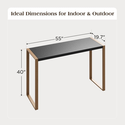 All-Weather Outdoor Bar Table with Sea Stone Design