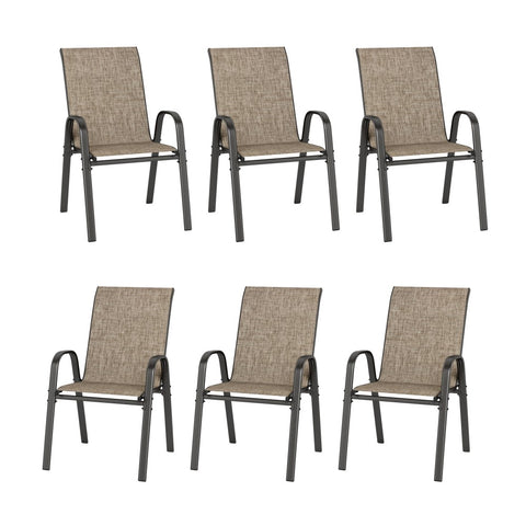 Textilene Extra-High Ergonomic Stackable Patio Dining Chairs