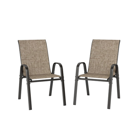 Textilene Extra-High Ergonomic Stackable Patio Dining Chairs