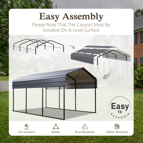 Heavy Duty Carport with Galvanized Steel Roof Multi-Purpose Shelter