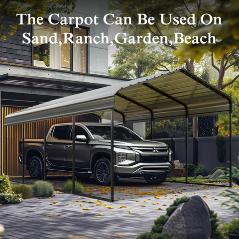 Heavy Duty Carport with Galvanized Steel Roof Multi-Purpose Shelter