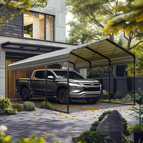 Heavy Duty Carport with Galvanized Steel Roof Multi-Purpose Shelter