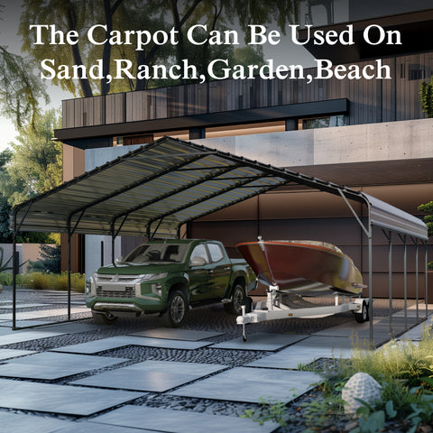 Heavy Duty Carport with Galvanized Steel Roof Multi-Purpose Shelter