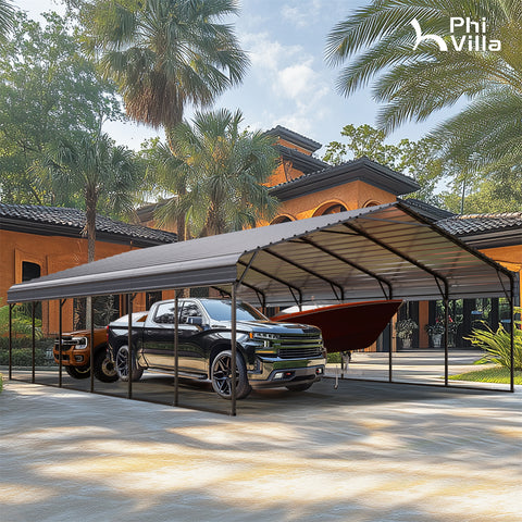 Heavy Duty Carport with Galvanized Steel Roof Multi-Purpose Shelter
