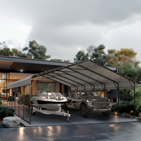 Heavy Duty Carport with Galvanized Steel Roof Multi-Purpose Shelter