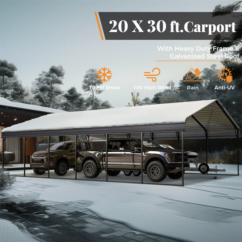 Heavy Duty Carport with Galvanized Steel Roof Multi-Purpose Shelter