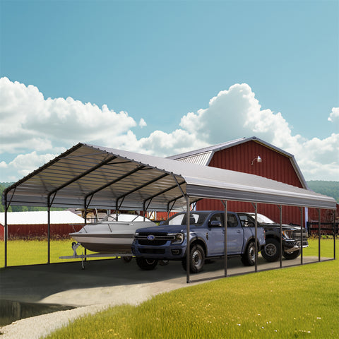 Heavy Duty Carport with Galvanized Steel Roof Multi-Purpose Shelter