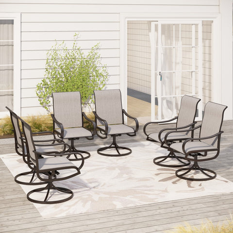 Patio Textilene Swivel Chair Outdoor Dining Set