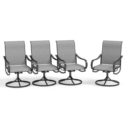 Patio Textilene Swivel Chair Outdoor Dining Set