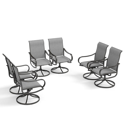 Patio Textilene Swivel Chair Outdoor Dining Set