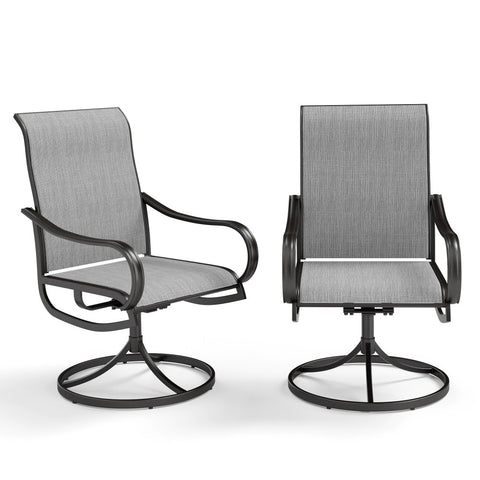 Patio Textilene Swivel Chair Outdoor Dining Set