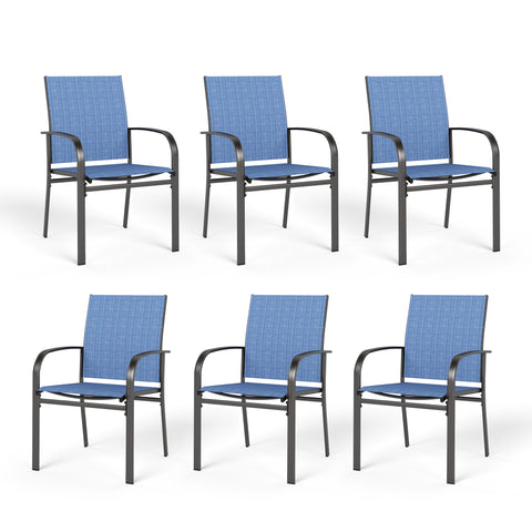 Colorful Patio Textilene Fixed Dining Chairs