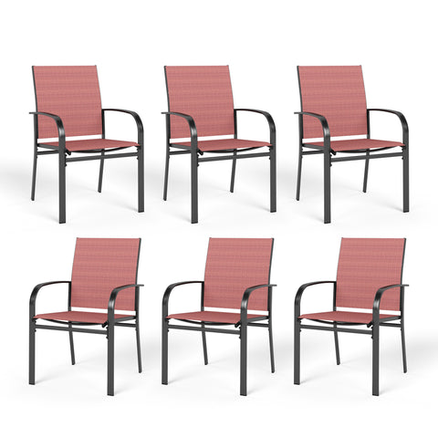 Colorful Patio Textilene Fixed Dining Chairs