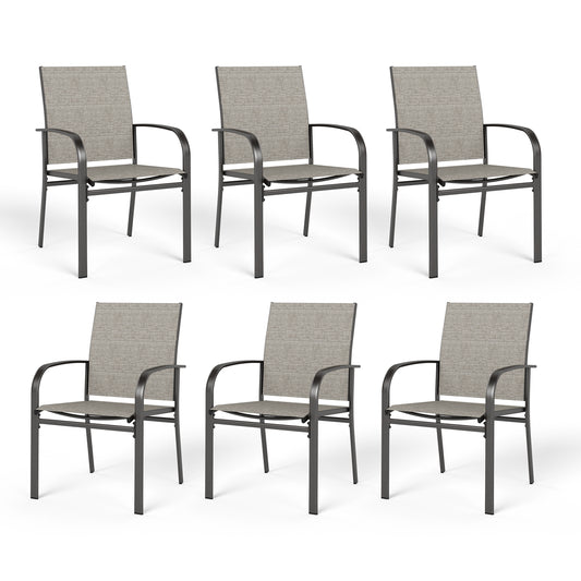 Colorful Patio Textilene Fixed Dining Chairs