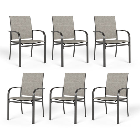 Colorful Patio Textilene Fixed Dining Chairs