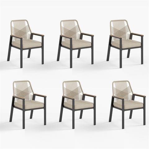 Handcrafted Rattan Rope Patio Dining Chairs
