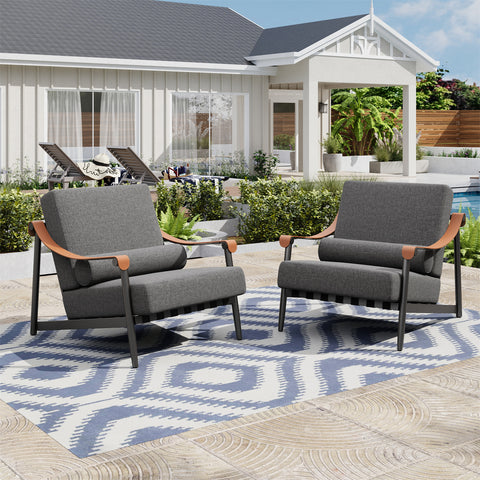 5-Seater Outdoor Conversation Sofa Set with Extra Thick Cushion and 2 Coffee Table