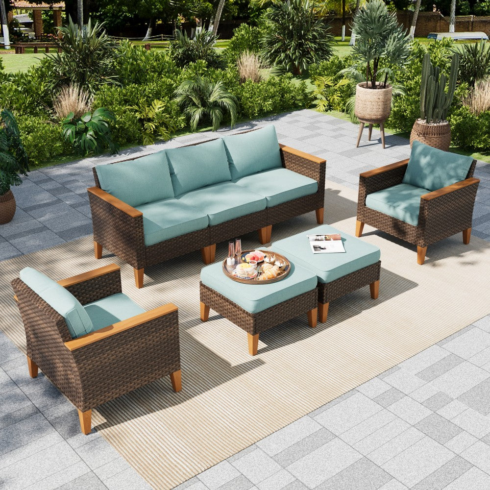 7-Piece Luxury Rattan Outdoor Sofa Sectional
