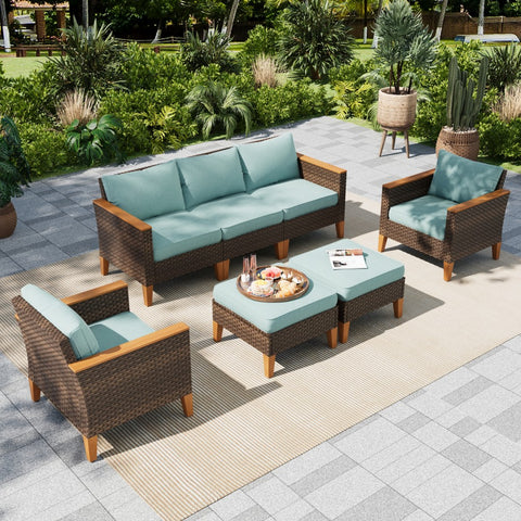 7-Piece Luxury Rattan Outdoor Sofa Sectional