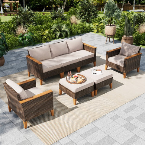 7-Piece Luxury Rattan Outdoor Sofa Sectional