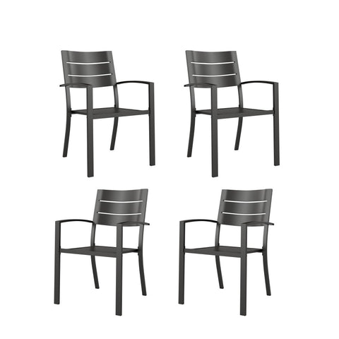 Outdoor Patio Metal Dining Chairs for Garden, Backyard