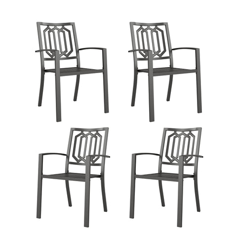 Outdoor Patio Metal Dining Chairs for Garden, Backyard