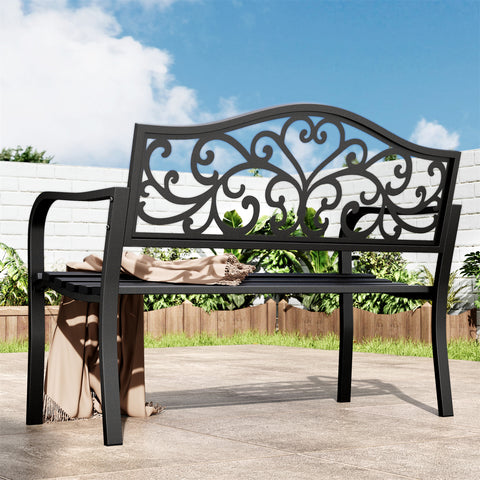 Black Outdoor Bench Set - Built to Last and Easy to Assemble