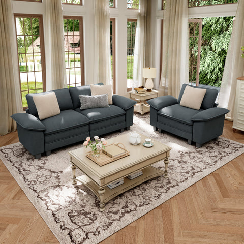 Modern Chenille Modular Cloud Sofa Set with Deep Seats for Living Room