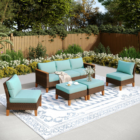 7-Piece Luxury Rattan Outdoor Sofa Sectional