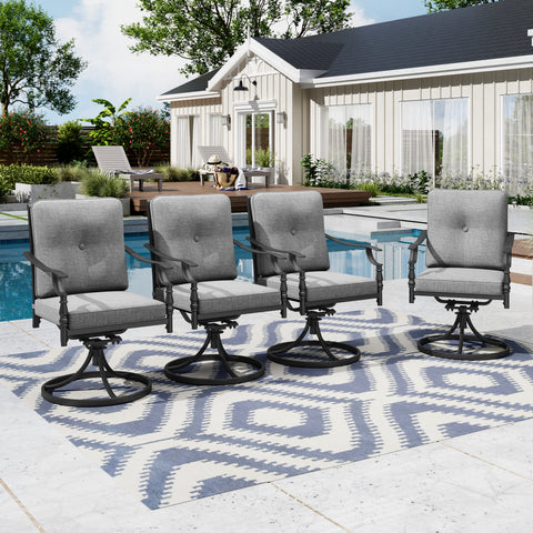 Vintage American Patio Dining Fixed & Swivel Chairs