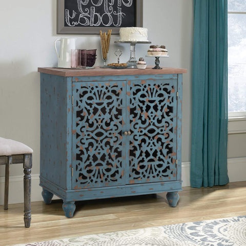 Accent Storage Cabinet with Decorative Carved