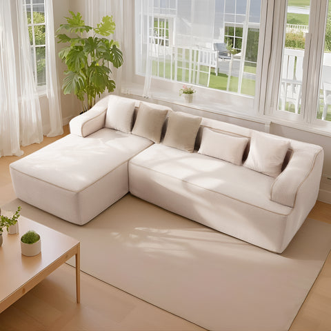 3 Seat Convertible L-Shaped Sectional Sofa Couch for Living Room