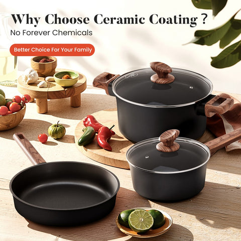 Kitchen Academy 10-Piece Non-Toxic Ceramic Cookware Set