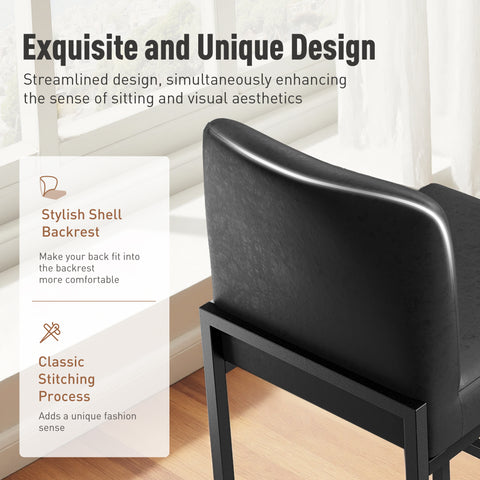 24 Inch Counter Height PU Leather Bar Stool with Backrest