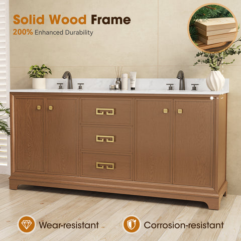 Alphabath 72 Inch Double Sink Bathroom Vanity