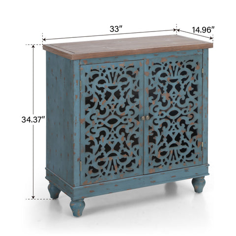 Accent Storage Cabinet with Decorative Carved