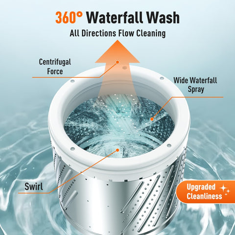 Portable Full-Automatic Washing Machine for Apartments, Dorms and RVs